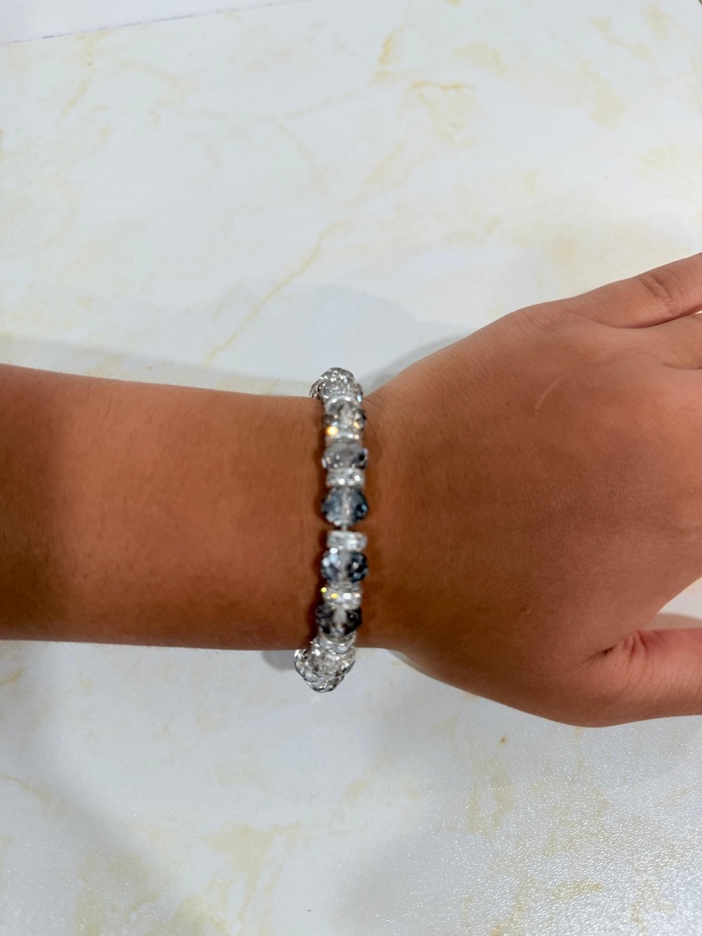 Silver-Tone Crystal Bracelet - Elegant Women's Jewelry